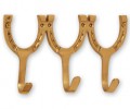 Horse Fare Triple Brass Horseshoe Hooks